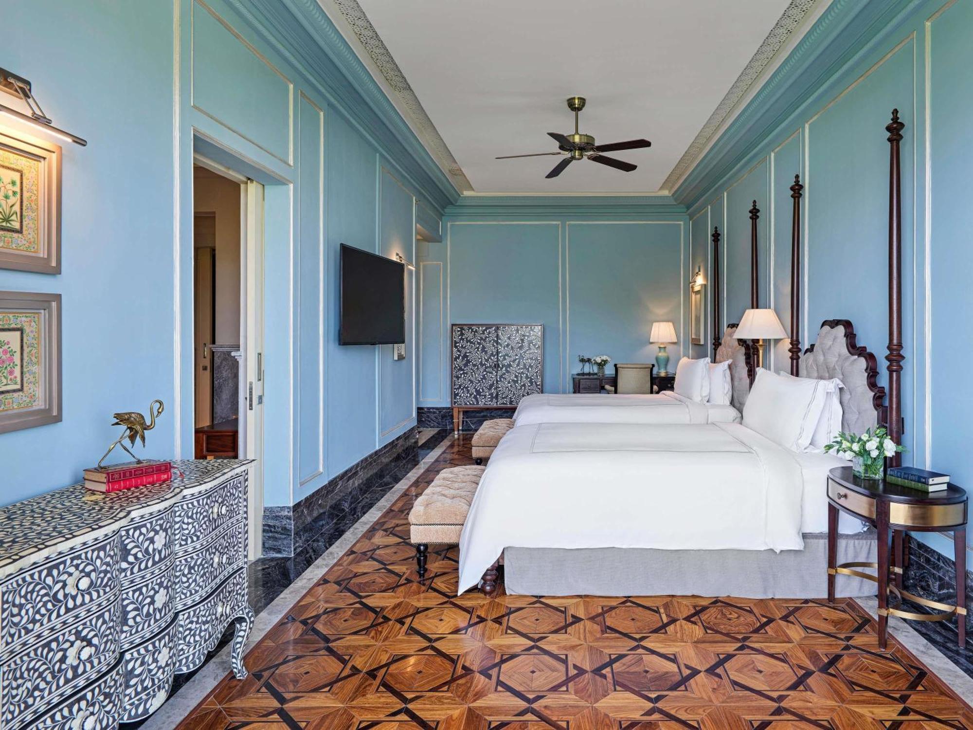 Flamingo Signature Room with Garden Twin Bed:15% off on Spa | soulful yoga| Morning & Evening Aarti | traditional & nature led experiences such as daily tea, curated walks, bird watching, Prana Garden, Rajasthani folk dance, Pottery, Mehendi and more