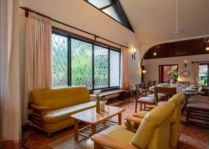 Stayvista's Gulmohar Gardens: Mountain Villa with Heated Pool & Games Room